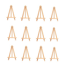 12Pcs Wooden Tabletop Art Display Easels, Small Painting Easel, Desktop Holder Stand for Displaying Canvas Paintings,Drawing, Weddings, Arts & Crafts