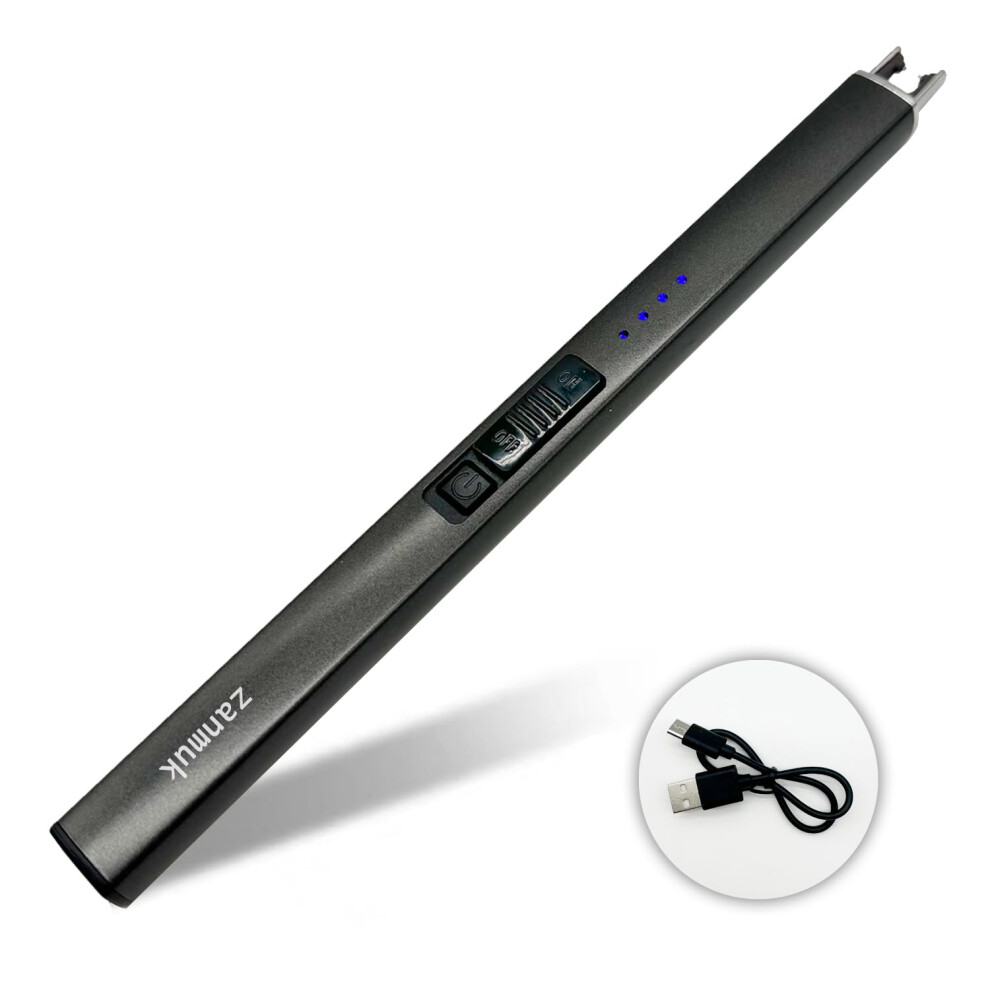 Zanmuk Grey Candle Lighter Electric Lighters - Usb Rechargeable Plasma Arc Lighters For Candle (Grey)