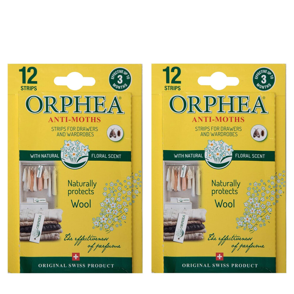 Caraselle Orphea Anti Moth Strips - Floral Scented Moth Repellent For Wardrobes Drawers Shelves - Wardrobe Fresheners For Wool - Moth Paper Strips For Clothes