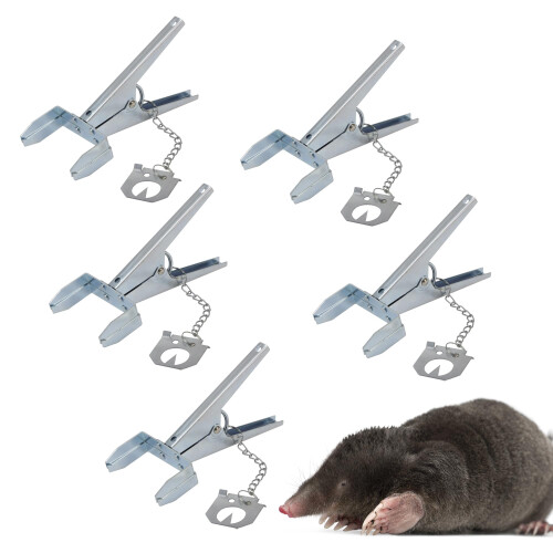 REPELEM Easy Set Scissor Mole Traps, Reusable Mole Trap, Rust-Free Garden Protection, Humane Vole & Mole Killer, Powerful Mole Deterrent | Large, Pac