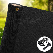 Pro-Tec 1m,1.5m, 2m High Garden Privacy Screen Netting Fence Screening Balcony Screen Windbreak 95% Shade Security Safety Net Black FREE 10 Bungees 2