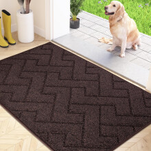 FCSDETAIL Dirt Trapper Indoor Door Mat 60 x 90 cm, Machine Washable Entrance Rug, Super Absorbent Dog Doormat, Non-slip Inside Floor Mat for Entryway