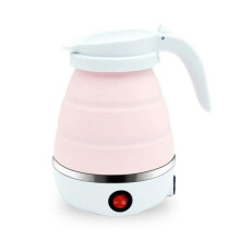 Mini Foldable Electric Kettle Collapsible Kettle Portable Suitable for Home Travel and Camping (Pink)
