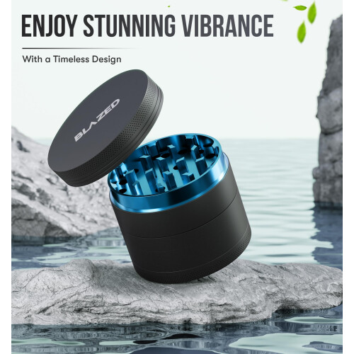 Blazed Large Aluminium Herb Grinder (Blue) 1