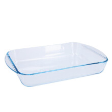 Pyrex Rectangular Glass Roasting Dish, Clear, Size: 35 x 23 cm, Glass Rectangular Roaster, Oven Baking Dish, Highly Thermal Resistant: Oven, Microwav