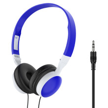OverEar Headphones with Foldable Noise Cancelling Mic for PC Mobile Tablet Dark Blue