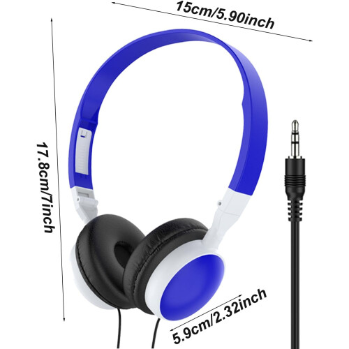 OverEar Headphones with Foldable Noise Cancelling Mic for PC Mobile Tablet  Dark Blue 2