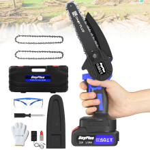 6 Inches Mini Chainsaw with 2x1500mAh Batteries, 600W Cordless Electric Hand Saw Powerful Battery Chainsaw for Cutting Trees, Garden Tree Saw with 2