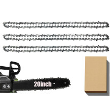 3 Pack Chainsaw Chain for 20 Inch (50cm) Bar, 76 Drive Links, 0.058" Gauge, 0.325" Pitch, Replacement Chain fits for Timberpro 62CC, Hyundai and Othe