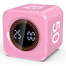 Pomodoro Timer Cube Visual Productivity Flip Timer for Kids Classroom Desk, 5/10/25/50min& Custom Countdown, Silent&Sound Mode Digital Cube for ADHD