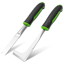 Shark-Tuff 2-Piece Weed Remover Tool Set for Patio & Garden - Heavy Duty Weeding Tool for Block Paving, Cracks & Driveways - Weed Puller Gardening To