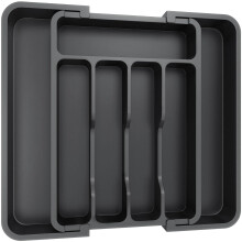Lifewit Extendable Cutlery Drawer Organiser, Adjustable Cutlery Tray, Plastic Adjustable Kitchen Storage Dividers for Utensil Spoons Forks Knives, 7