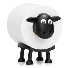 VELENTI Sheep Toilet Roll Holder - Funny Toilet Paper Holder Free Standing Bathroom Set - 3D Printed Black Sheep Loo Roll Holder - Hilarious Tissue P