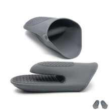 Oven Glove Thicken Silicone Pot Holder Mini Oven Mitt Heat Resistant Pinch Covers for Baking, Cooking, Bbq Grilling (grey)