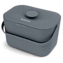YourCasa Kitchen food waste bin caddy - ergonomic handle - countertop small compost counter with lid trash can - 5L Dishwasher Safe - Odour Proof Inn