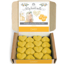 Daisy Wax Melts - 16 x 5g Heart Shaped Strong Daisy Perfume Wax Melts, Spotless Leopard Scented Candles Gift - Made in UK