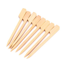 INCETUE 3.5" / 9CM Bamboo Kebab Skewers 100PCS Food Appetizer Toothpicks Flat Paddle Wood Picks for Cocktail Fountain, Marshmallow, Burger, Chocolate