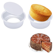 qisheng 2 Pack 8 Inch Cake Tin Non-Stick Deep Aluminum Round Cake Deep Baking Tin with Removable Bottom Cake Baking Pan Cake Mould Tin for Baking, Ba