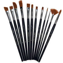 Crafts 4 All Paint Brushes 12 Set Professional Paint Brush Round Pointed Tip Nylon Hair Artist Acrylic Brush for Acrylic Watercolor Oil Painting