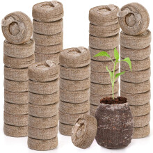Lawei 200 Pcs Seed Starter Pods Organic Coco Coir Pellets 30mm Compressed Coco Coir Fiber Potting, Coconut Coir Pellets Seed Starter for Planting Bon