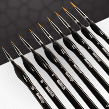 Detail Paint Brush Set, Rock Ninja 9pcs Thin Brushes for Fine Detailing & Art Painting - Acrylic,Watercolor, Oil Miniatures, Scale Models, Airplane K