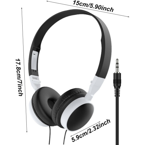 PC Gaming Headset OverEar Wired Headphones with Mic for Laptop Tablet Computer Black 2