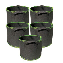 Ayvicco 5-Pack 10 Gallon Grow Bags Heavy Duty Thickened Nonwoven Aeration Fabric Pots with Handles, Indoor Garden Planter Bags for Vegetable, Flower,