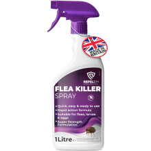 REPELEM Flea Spray for The Home - Professional Strength, Household Treatment, Killer for Home, Kills Fleas, Larvae & Eggs (1L Flea Spray)