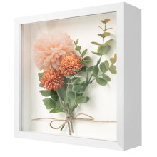 WISYOK 3D Shadow Box 8x8inch, Shadow Box Frame, Deep Box Frame for Objects up to 3cm, Deep Picture Frame for photos, Artworks, Memory Tickets (White)