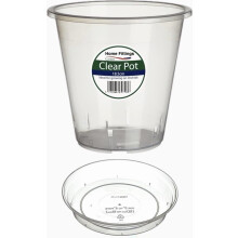 Home Fittings Clear Orchid Pot 18.5cm with Saucer Plastic Flower Plant For Optimal Growth See Through Tub