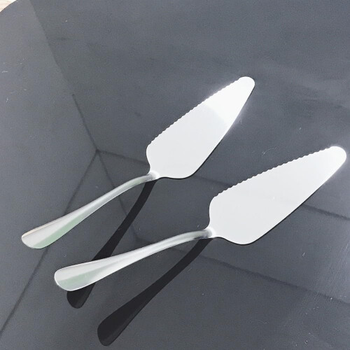 Stainless Steel Cake Server and Pizza Cutter with Ergonomic Handle, 10pcs Thin Style 2