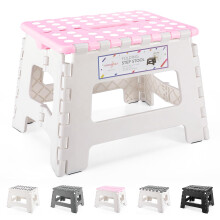 HOUSE DAY Folding Step Stool 9 Inch, Sturdy Foldable Stool with Carry Handle, Collapsible Step with Non-Slip Surface for Kids And Adults, Portable De