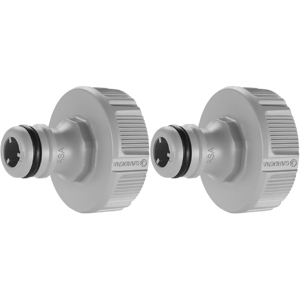 Gardena Tap Connector 33.3 Mm (G 1 Inch): Adapter For Connecting A Water Hose, Anti-Splash Technology, Frost-Proof, Original System, Packed Loose (18