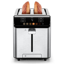 Chefman Smart Touch Digital 2 Slice Toaster, 6 Shade Settings, Bread Toaster 2 Slice with Extra-Wide Slots, Touchscreen, +10 Seconds, Defrost, Remova
