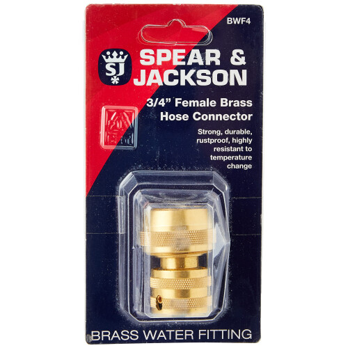 Spear & Jackson Spear & Jackson BWF4 3/4" Female Brass Hose Connector 2