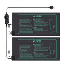 LUXBIRD 2 Pack Seedling Heat Mats with Digital Thermostat Controller, 10" x 20.75" Waterproof Plant Heating Mats Combo, for Seed Starting, Germinatio