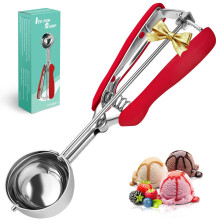 SPEENSUN Ice Cream Scoop with Rubber Easy Trigger-Large Size(6cm),Melon Baller Scoop,Stainless Steel Cookie Scoop,Durable and Effortless for Ice Crea