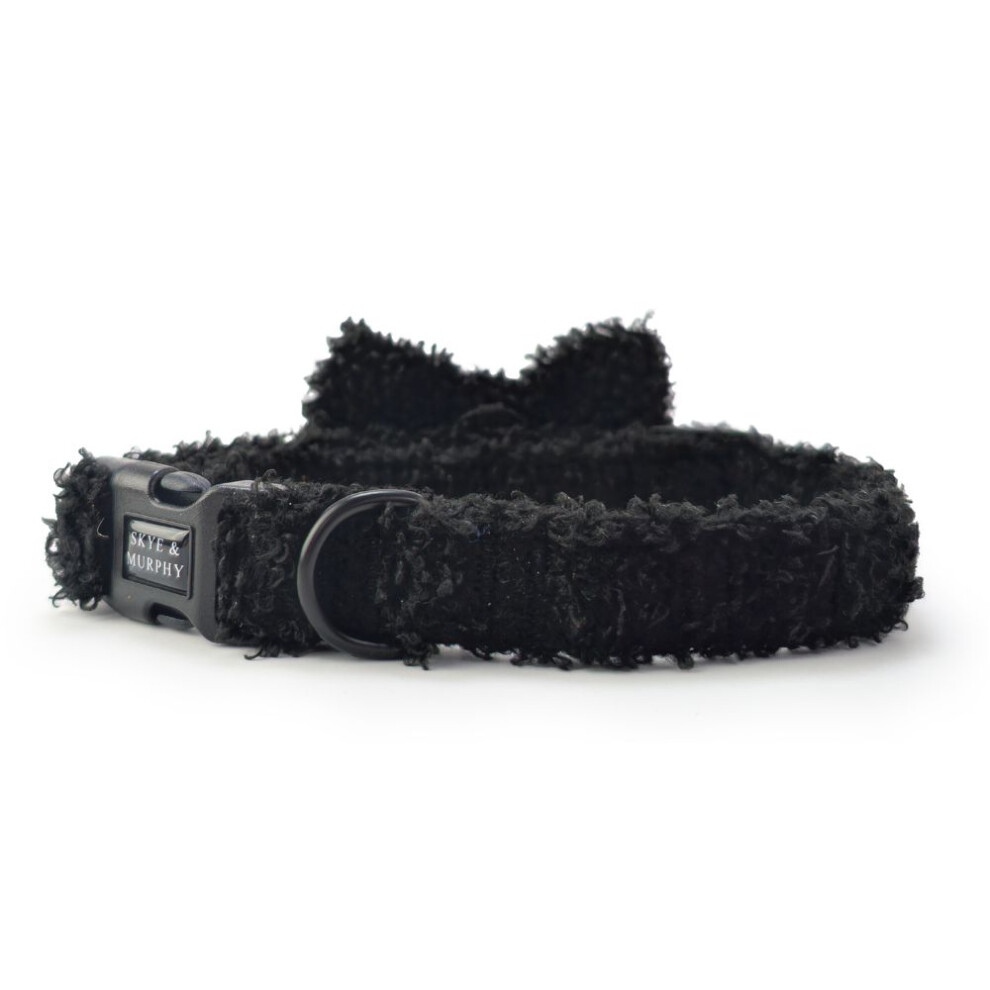 Hugglepets (Large, Noir) Skye & Murphy Teddy Dog Collar & Bow Tie