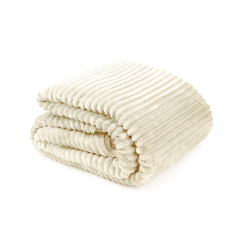 (140x180cm, Cream) Dakota Blanket for Sofa Chair Bed Throw Throwover