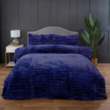 (Single, Blue) Duvet Cover Set Rabbit Fur Bedding Bed Set Quilt Cover