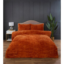 (King, Orange) Duvet Cover Set Rabbit Fur Bedding Bed Set Quilt Cover