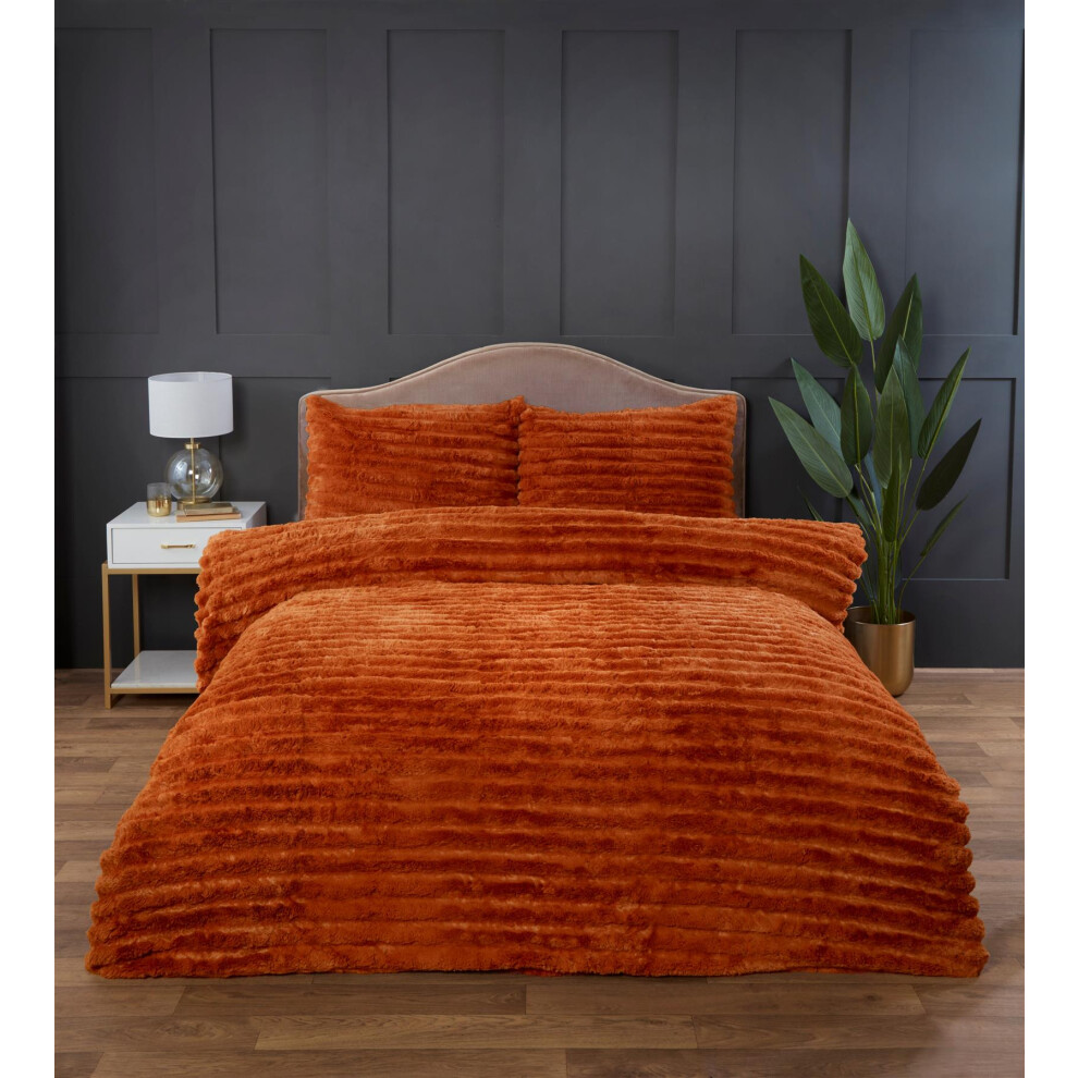Rapport (King, ) Duvet Cover Set Rabbit Fur Bedding Bed Set Quilt Cover Orange