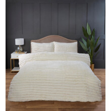 (Double, White) Duvet Cover Set Rabbit Fur Bedding Bed Set Quilt Cover