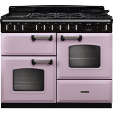 Rangemaster Classic Deluxe 110 CLDLO110DFPHTH/CM1 110cm wide Dual Fuel Range Cooker with Gas Hob - Heather / Chrome - A Rated