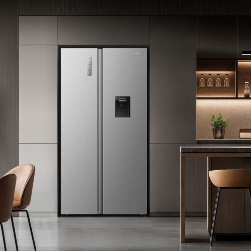 Hisense Hisense PureFlat American American Fridge Freezer - Silver - D Rated 2