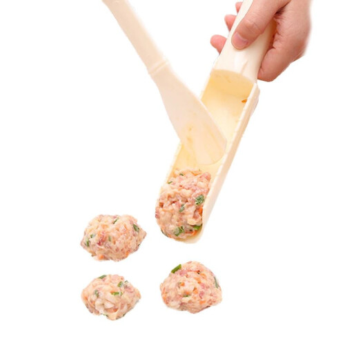 Meatball Maker and Fish Ball Shaper with Integrated Spoon Design for Quick Kitchen Molding Tool