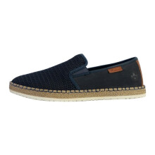 Espadrilhas masculinas marinhas unidas em lona e com sola de corda