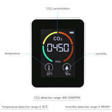 3-in-1 CO2, Temp & Humidity Air Quality Monitor, 90x70x40mm, White/Black