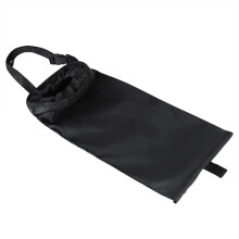 Car Trash Can with Adjustable Headrest Strap, Hanging Oxford Cloth Garbage Bag Organizer, Black