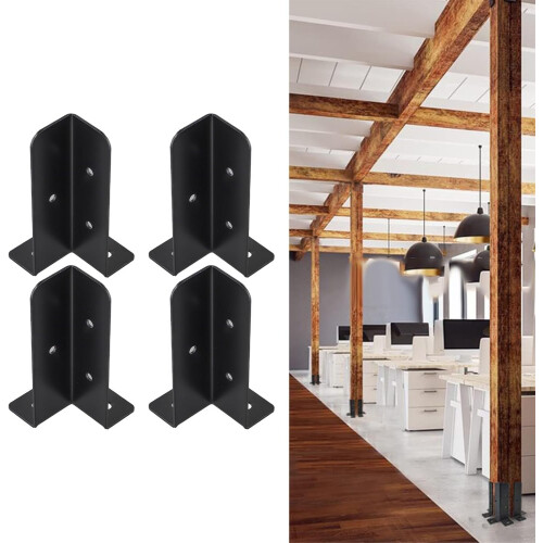 Adjustable Deck Post Base Brackets 4 Pcs for 4x4 Wood Columns Rust Resistant Outdoor Anchor Kit 2
